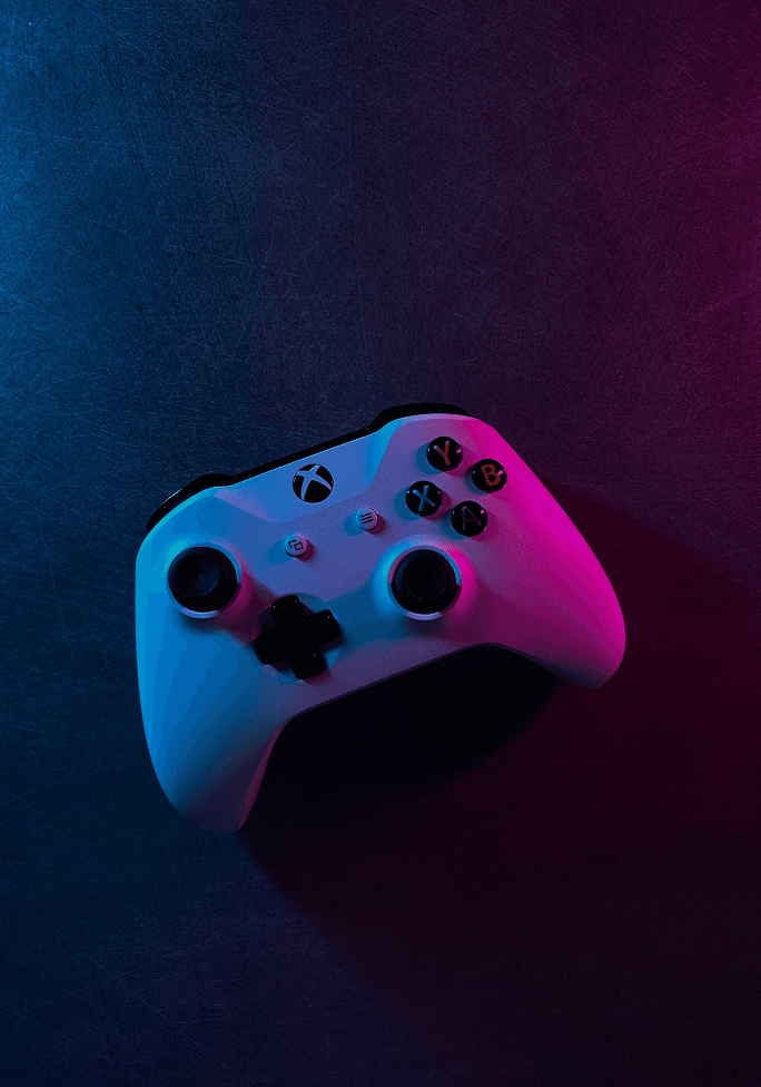 Gaming controller with neon lights